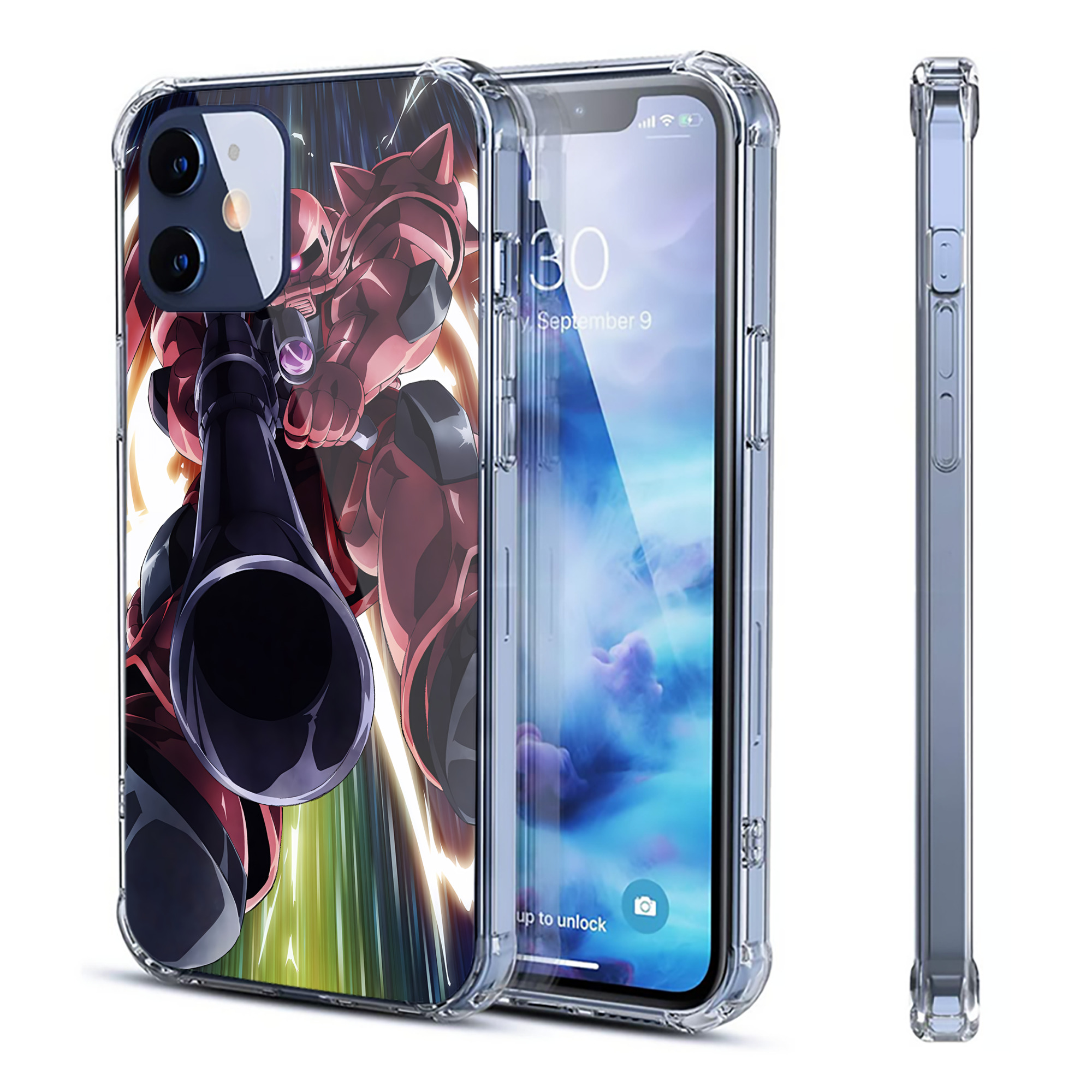 （画像用） 機動戦士ガンダム Mobile Suit Gundam 【iPhone 12シリーズ対応】透明スマホケース（クリアソフトケース）